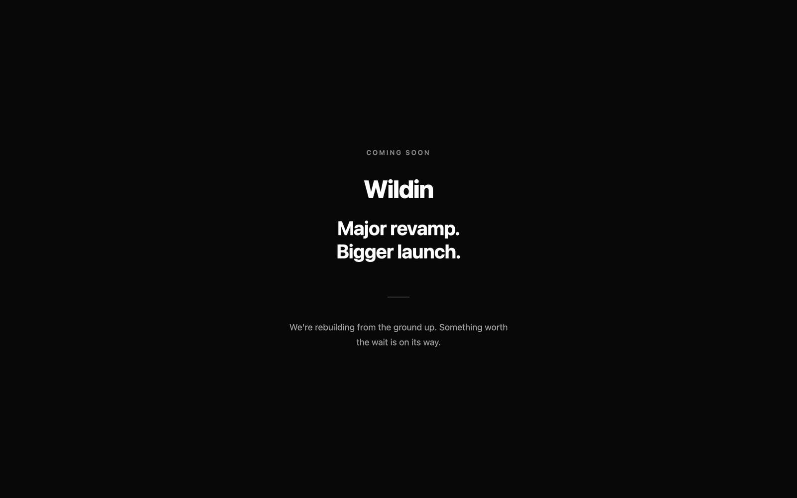 The WILDIN platform home page